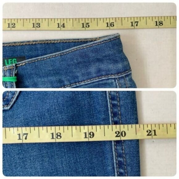 Style & Co Denim Womens Flare Bottom High Rise Jeans Size 16S Short in Blue - Picture 7 of 10